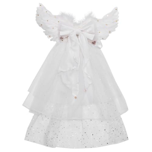 BESTYASH Engel Kostüm Für Mädchen Mit Flügeln Und Schleife Zauberhaftes Tüllkleid Für Halloween Weihnachtsfeiern Und Bühnenauftritte Mittel BESTYASH Engel Kostüm Für Mädchen Mit Flügeln Und Schleife Zauberhaftes Tüllkleid Für Halloween Weihnachtsfeiern Und Bühnenauftritte Mittel von BESTYASH