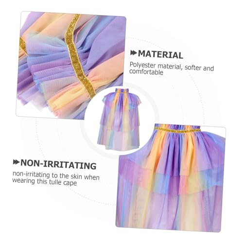 BESTYASH Tüllcape Umhang für Mädchen Atmungsaktiv Leichter Polyester Buntes Cosplay Kostüm für Fasching Geburtstag Halloween Party BESTYASH Tüllcape Umhang für Mädchen Atmungsaktiv Leichter Polyester Buntes Cosplay Kostüm für Fasching Geburtstag Halloween Party von BESTYASH