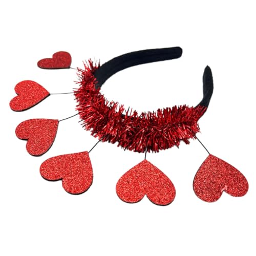 BESTYASH Valentinstag Haarreif mit Herzen Rotes Pailletten Stirnband für Perfektes Haarschmuck Accessoire für Partys und Fotoshootings Design für Romantische Anlässe von BESTYASH