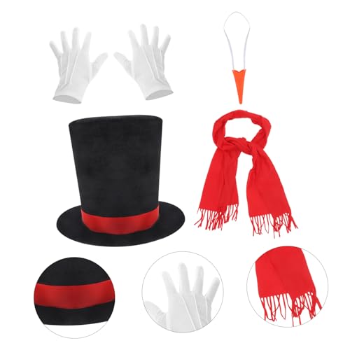 BESTYASH Weihnachtlicher Schneemann Cosplay Hut mit Schal Karottennase und Schwarzem Filzhut Langlebige DIY Deko für Kreative Schneemann Verkleidung und Festliche Winterfeiern von BESTYASH