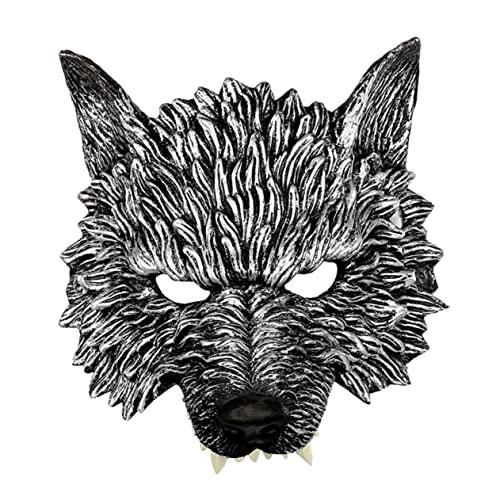 BESTYASH Werwolf-Maske halloween costume halloween kleidung halloween party Wolfsmaske für Erwachsene Wolfsmaske erwachsene Männer Halbgesichtsmaske Wolf Maske verkleiden PU-Schaum Black von BESTYASH