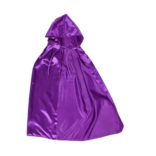 BESTYASH Witch's Schal -umhang Halloween-umhänge Halloween-mantelverzierung Kreative Umhangstütze Party-cosplay-mantel Vampir-umhang-männer Party-cosplay-umhang Kapuzenmantel Violett Satin von BESTYASH