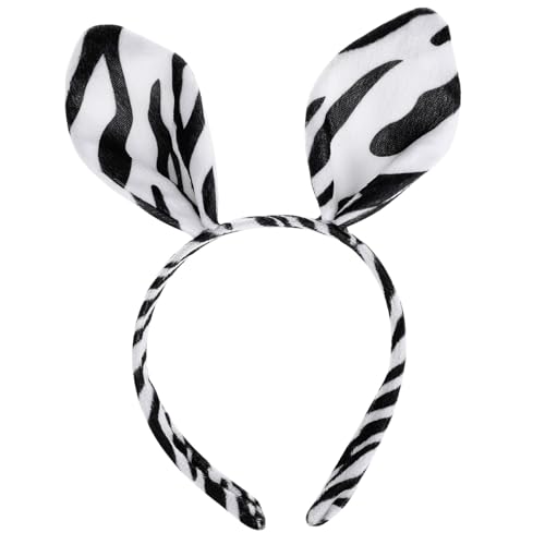 BESTYASH Zebra Ohren Haarreif Plüsch Tierohren Stirnband Party Kopfschmuck Karneval Fasching Mottoparty Accessoire für Damen und Mädchen Bequem und Niedlich von BESTYASH