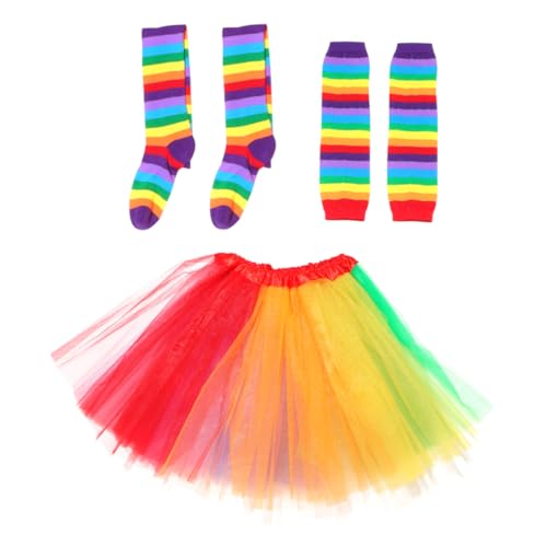 BESTYASH große fliege clown Socken rainbow tütü männer Kostüm Tutu tütü herren -Tutu-Anzug-Set kleidung Mehrfarbig Prinzessinenkleid Performance-Kostüm Rock Damen von BESTYASH