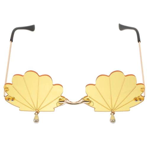 BESTYASH lustige elegant faschingsbrille Brillenmode muttertagsgeschebk karnevalsbrille Hülse polarisiert Gläser Trendy Ausgefallene Brille Partybrillen für Frauen Stk Yellow von BESTYASH