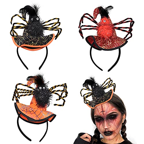 BESTZY Halloween Stirnband, 3 Stück Hexe Haarschmuck Mit Spinnen, Haarreif für Kostüm Party Dekoration von BESTZY