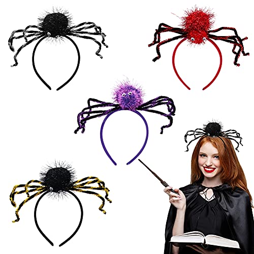 BESTZY Halloween Stirnband Set, 4 Stück Hexe Spinnen Haarschmuck Hexenhut Haarreif Stirnbänder für Kostüm Party Dekoration, Blau, Einheitsgröße BESTZY Halloween Stirnband Set, 4 Stück Hexe Spinnen Haarschmuck Hexenhut Haarreif Stirnbänder für Kostüm Party Dekoration, Blau, Einheitsgröße von BESTZY