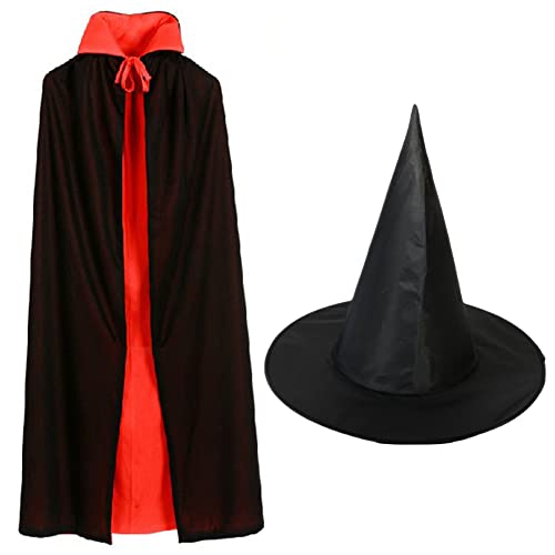BESTZY Halloween Vampir Kostüm, Halloween Vampire Costume Set Wizard Cosplay Cape Prop for Adults Including Cape, Cap, Reversible Cloak Halloween Christmas Costumes, Magischer Zauberer-Kostüm BESTZY Halloween Vampir Kostüm, Halloween Vampire Costume Set Wizard Cosplay Cape Prop for Adults Including Cape, Cap, Reversible Cloak Halloween Christmas Costumes, Magischer Zauberer-Kostüm von BESTZY