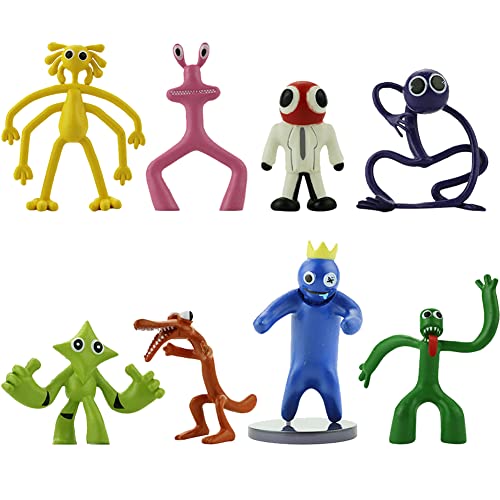 BESTZY Rainbow Friends PVC Figuren Modell, 8 PCS Rainbow Friends Figuren Set, Cartoon Anime Statue Figuren Modell Ornamente für Fans Schreibtisch Dekoration, Kinder Geburtstag Geschenk von BESTZY