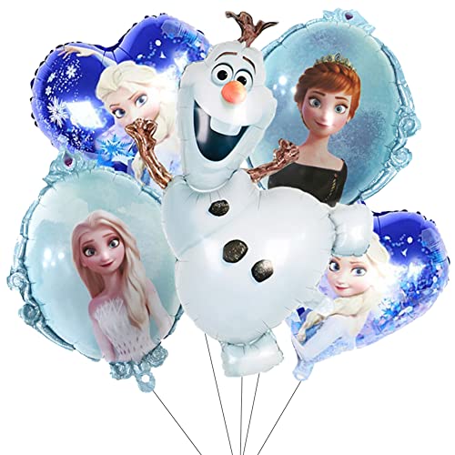 Elsa Luftballons Gefrorene Geburtstag Frozen Heliumballon Dekoration Thema Party Dekorationen für Mädchen Frauen Geburtstags Babyparty Partei Hintergrunden Schneeflocke 5PCS(F) von BESTZY