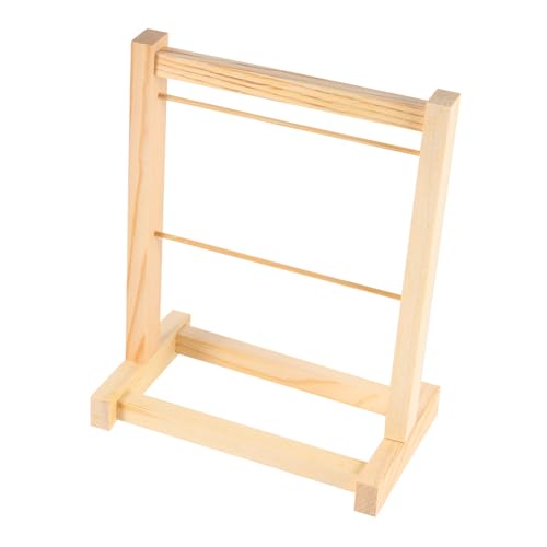 1 Stück Puppenkleiderschrank Spielzeughaus Puppenhausmöbel Babypuppenschrank Set Zubehör Rebornpuppe Puppen Holz Puppenkleiderständer Holz Puppenkleiderbügel Puppenmantelhalter BESTonZON von BESTonZON