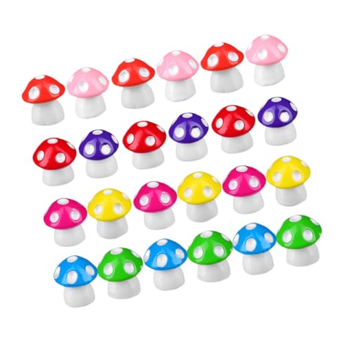 100St Miniaturspielzeug Mini-Deko Nachtisch Dekoration Puppenhaus Zubehör Garten Dekoration Blumenkübel Deko Pilzdekor Mini-Gartenfiguren kleine Pilze zum Basteln Pilzornament Harz BESTonZON von BESTonZON