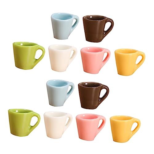 12st Tasse Ornamente Ziergegenstände Für Getränke Miniaturtassendekorationen Kleine Haustasse Mini-zubehör Kleine Kaffeetasse Mini-tassenornament Mini-Cup-Ornament Harz BESTonZON von BESTonZON