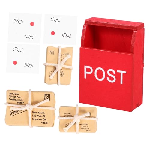 1Satz Dekoratives Modell mit Postsack Postkarten für Stilvolle Puppenhaus Dekorationen und Kreative Lebensszenen von BESTonZON