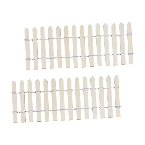 2St Mikrolandschaftsholzzaun Kleiner Lattenzaun für den Garten Kleiner Zaun Garten Accessoires Holz gartenmöbel Mini Lattenzäune Kleiner weißer Lattenzaun Gartenzäune hölzern Khaki BESTonZON von BESTonZON