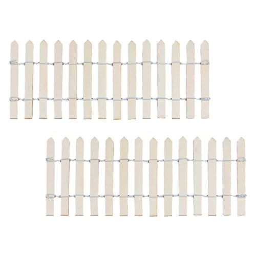 2st Mikrolandschaftsholzzaun Mini Lattenzäune Miniaturzaun Für Das Dorf Kleiner Zaun Kleiner Lattenzaun Farmzaun-Modell Brauner Gartenzaun Mini Lattenzaun Gartenszene Khaki Hölzern BESTonZON von BESTonZON