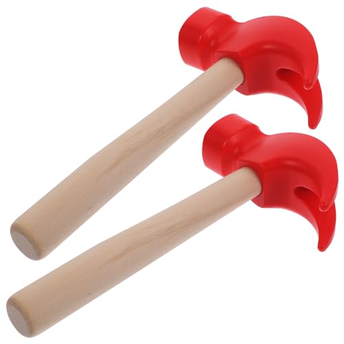 BESTonZON 2st Spielzeughammer Für Kleiner Schlaghammer Simulationshammerspielzeug Schlaghammer -Hammer- Hämmern Kinderhammer Rot Holz von BESTonZON