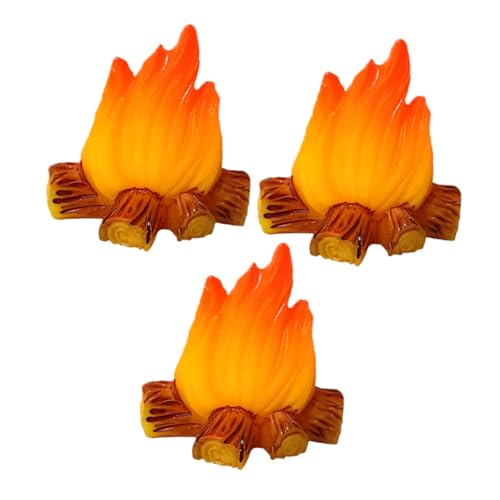 3Stücke Lagerfeuermodelle aus Realistische Feuerdekoration für Puppenhäuser und Mikro Szenen für Garten und von BESTonZON
