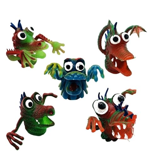 BESTonZON 5 Stück Fingerpuppen Set für Kinder, Dehnbare Fidget-Spielzeuge, lustige Fingermonster für Rollenspiele, ideales Partyspielzeug und Taschenfüller, perfekte Handpuppen für kreatives Spielen von BESTonZON