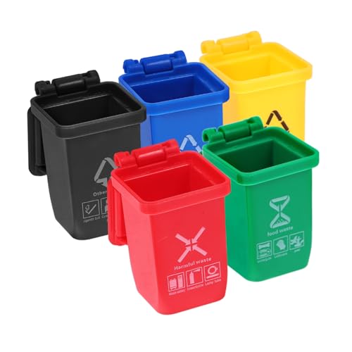 5Stücke Mini Mülleimer für Puppenhaus Kleine Abfalltonne aus Stabilem für Kreative Szenen und Foto Requisiten Exquisites Zubehör für Micro von BESTonZON