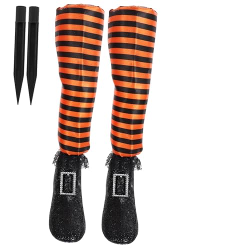 BESTonZON 1 Paar Halloween-Hexenbeindekoration sprudelnder Kessel Halloween Hexenkostüm für Halloween dekoartikel Outdoor Halloween Costume Halloween Hexenbeinpfahl Halloween-Zeichen von BESTonZON