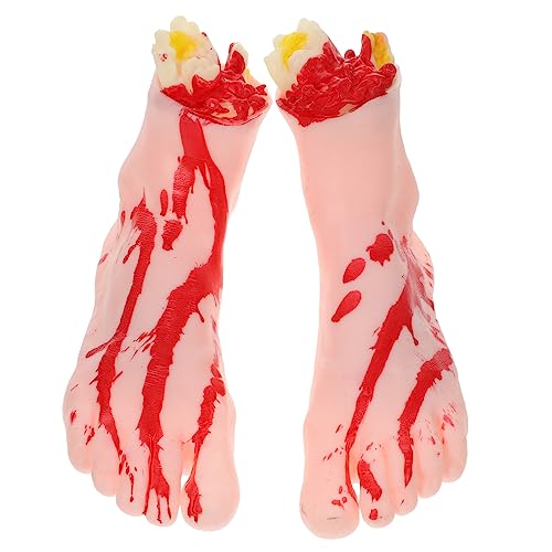 BESTonZON 1 Paar Handprothesen für Halloween Hausschuhe Zubehör Halloween-Streich-Requisiten Halloween Decorations halloweendekorationen Halloween-Ornament Fußstützen für Spukhäuser Vinyl von BESTonZON