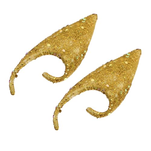 BESTonZON 1 Paar Paillettenbesetzte Falsche Ohren Ohr-Kopfschmuck Kostüm Funkeln Glitzerohren Requisiten Zum Fotografieren Foto -Requisiten Entzückende Verkleidung Emulsion Golden von BESTonZON