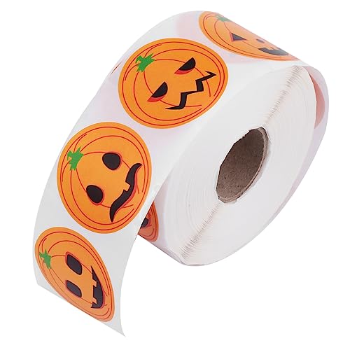 BESTonZON 1 Rolle Halloween Aufkleber Dekoration Kinderaufkleber „Süßes Oder Saures“ Aufkleber Kürbis Aufkleber Grimassen Aufkleber Lustige Aufkleber Kürbis Aufkleber von BESTonZON