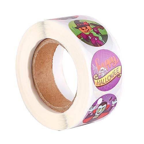 BESTonZON 1 Rolle Halloween Versiegelungsgeschenkaufkleber Halloween Partyaufkleber Seltsame Kinderaufkleber Seltsame Kinderbastelaufkleber Halloween Seltsame Kinderdekoration von BESTonZON