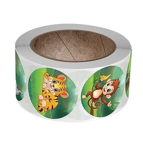 BESTonZON 1 Rolle Tierische Aufkleber Geschenkaufkleber Cartoon-Aufkleber Belohnungsaufkleber Für Schöner Aufkleber Mit Tiermuster Selbstklebende Aufkleber Kinderbelohnungsaufkleber von BESTonZON