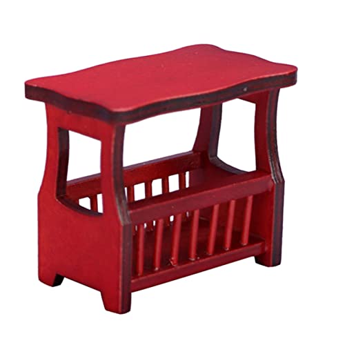 BESTonZON 1 STK Mini-Couchtisch für kinderspielzeug kuschelig Retro Styles Kinderzimmerdekoration Mini-Hausaccessoire Minimöbel aus Holz Mini Möbel Miniaturmöbel hölzern rot von BESTonZON