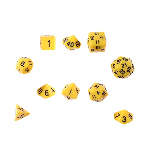 BESTonZON 10-teiliger Gelber Acrylwürfel Kreativer Multiwürfel Für Brettspiele Partys Und Lernspielzeug von BESTonZON