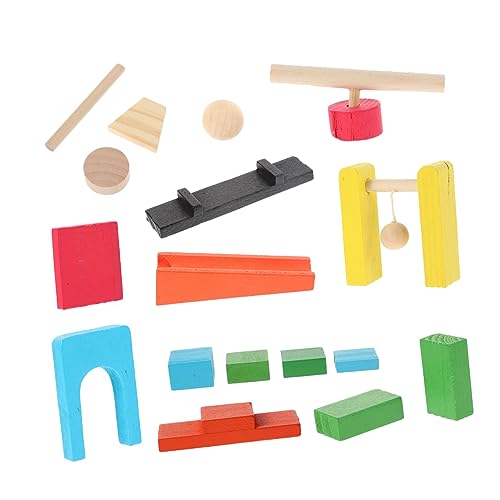 BESTonZON 1 Satz 19 Stück Domino-mechanismus Dominosteine ​​ Lustiges Kinderspielzeug Domino Standardblöcke Lustiges Für Domino-Spiel-bausteine Holz von BESTonZON