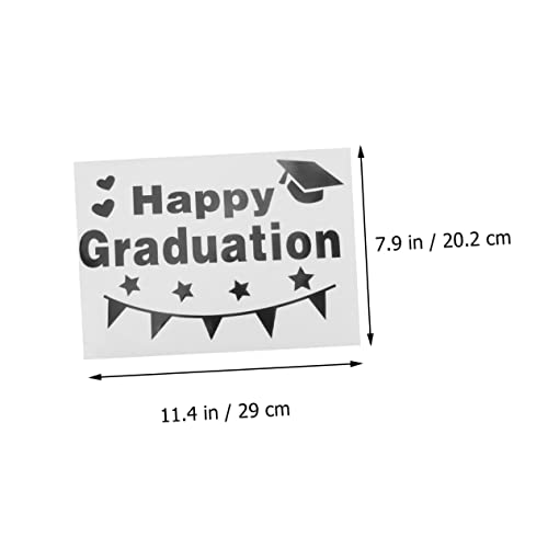 BESTonZON Abschlussfeier-Dekorationen Luftballons-Set 6-teilig Schwarze Aufkleber Selbstklebende Aufkleber mit Buchstabendruck für College-schulfeiern von BESTonZON