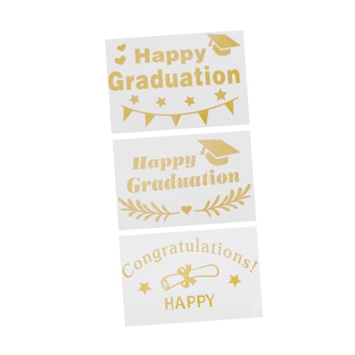 BESTonZON Glückwunsch-Luftballons Zum Schulabschluss 6 Aufkleber Selbstklebende Aufkleber Buchstabendruck Goldene Farbe Aufkleberset Zum Schulabschluss von BESTonZON