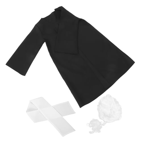 BESTonZON 1 Satz Anwaltsuniform-Perückenset Charme-Schlüsselanhänger Kinderaccessoires Abs Gerichtsverkleidung Set Richter Kleidung Richter Kostüm Richter Kostüm Perücke von BESTonZON