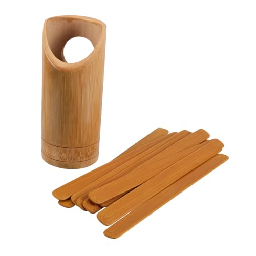 BESTonZON 1 Satz Bambusstock bambusstäbe glücksbringer rote Spiel-Requisiten Stockspiel-Requisiten Teile Billard Vintage Weissagungsstütze Aufbewahrungsbecher für Glücksstäbchen Light Brown von BESTonZON