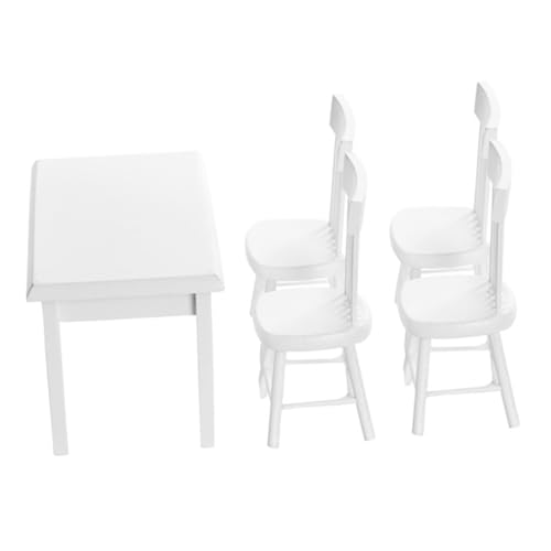 BESTonZON Puppenhaus Mini Möbel Miniatur Tisch Stuhl Set Jungen Und Mädchen Spielzimmer Zubehör Puppenhaus Spielzeug von BESTonZON