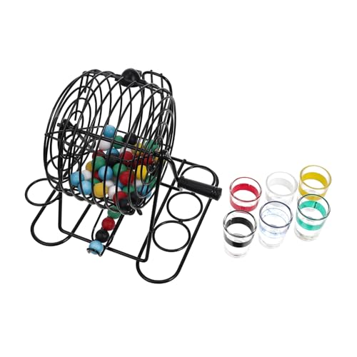 BESTonZON 1 Satz Bingo-Lotterie-Maschine Lotto- Bingomaschine mit Bällen Lotterie-Ball-Maschine Tombola Board Games brettspiele praktische Tabletop-Spiele Tischspiele Glas Colorful von BESTonZON