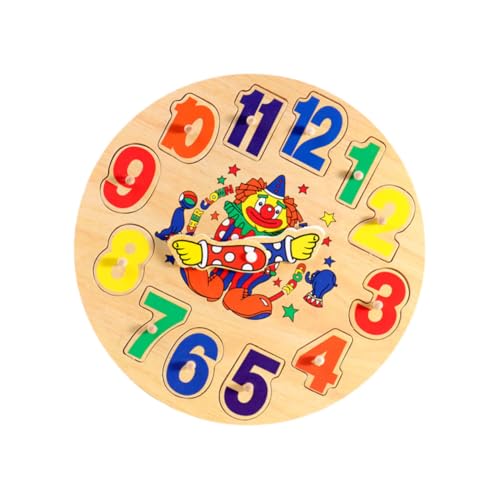 BESTonZON 1 Satz Clown-Uhr Herrenuhren Für Im Vorschulalter Zahlenerkennungsspielzeug Digitaluhr- Uhr Passende Blöcke Farberkennungsspielzeug Puzzle-Uhr Holz BESTonZON 1 Satz Clown-Uhr Herrenuhren Für Im Vorschulalter Zahlenerkennungsspielzeug Digitaluhr- Uhr Passende Blöcke Farberkennungsspielzeug Puzzle-Uhr Holz von BESTonZON