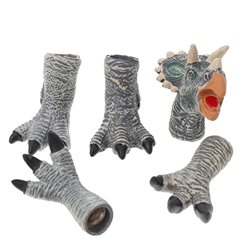 BESTonZON 1 Satz Dinosaurier-Fingerpuppe Puppen Affen Skelett kinderspielzeug hühner Tierhandpuppe boytoy Interaktives Dinosaurier- Handklauen- Vinyl Grey von BESTonZON