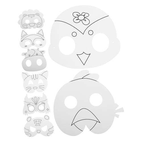 BESTonZON 1 Satz Diy Papiermasken zum Anmalen Leere Tiermasken für Bastelmaterialien mit Wasserfarben für Halloween Karneval und Cosplay Partys BESTonZON 1 Satz Diy Papiermasken zum Anmalen Leere Tiermasken für Bastelmaterialien mit Wasserfarben für Halloween Karneval und Cosplay Partys von BESTonZON