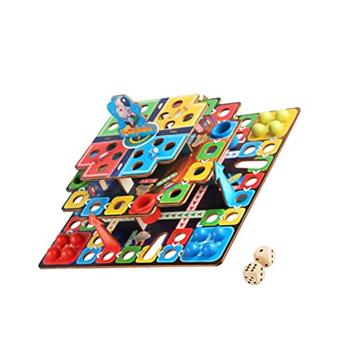 BESTonZON 1 Satz Dreidimensionales fliegendes Schach Schachbrett brettspiele gesellschaftsspiele für Interaktives Eltern-Kind-Spiel Flugschach hölzern Colorful von BESTonZON
