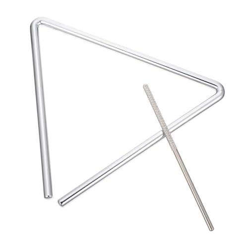 BESTonZON 1 Satz Dreiecks Instrumente Dreieckiges Handschlaginstrument Dreieck Üben Musik-dreieck-Instrument Kinderdreieck-Musikinstrument Kinderspielzeug Musikspielzeug Metall Silver von BESTonZON