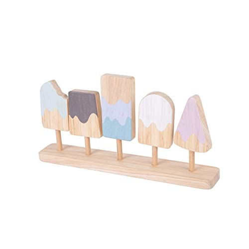 BESTonZON Imitiertes Spielzeug Spielhausspielzeug Für Kinder – Eismodell-Set Aus Holz Lernspielzeug Reibungslose Verarbeitung Sozialer Fähigkeiten von BESTonZON