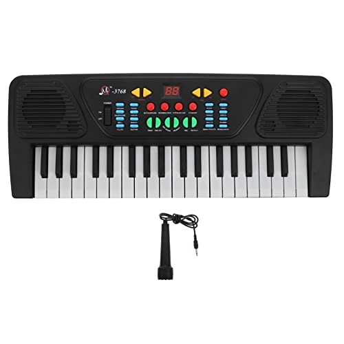 BESTonZON Pädagogisches Kinderklavier - Elektronisches Klavierspielzeug Mit 37 Tasten - Musiklernspielzeug - Schwarz von BESTonZON