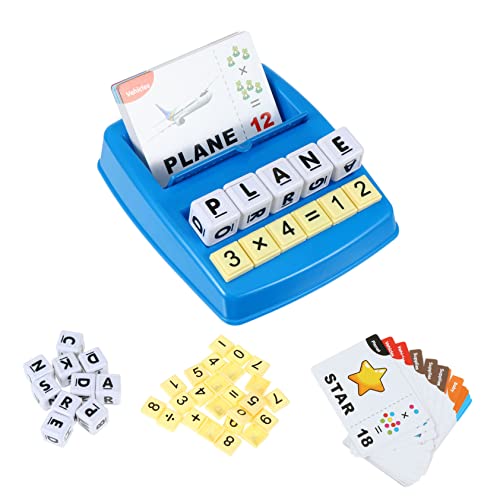 BESTonZON 1 Satz Englische Spiele lernspiel für Toys Mathe Lernen Kartenspielmaschine passende Briefkarten Wörter Lernkarten Stück Papier Blue von BESTonZON