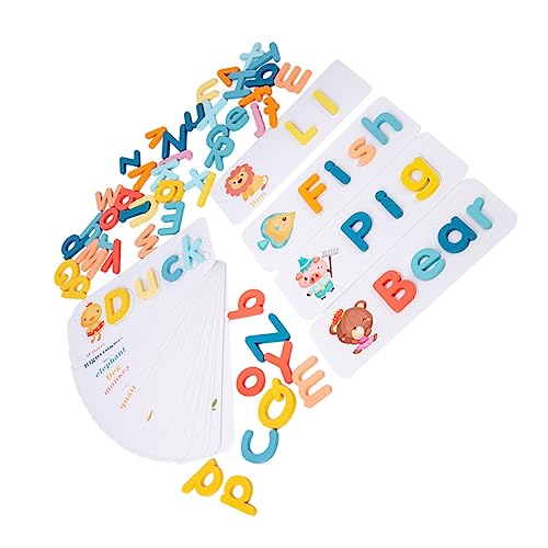 BESTonZON 1 Satz Englische Wortbausteine Kinder lernspiel Buchstaben Lernen Alphabet Lernspielzeug Buchstaben-Lerntafel Spielzeuge Wortlernspielzeug Wörter Lernen Spielzeug Puzzle Briefkarte von BESTonZON