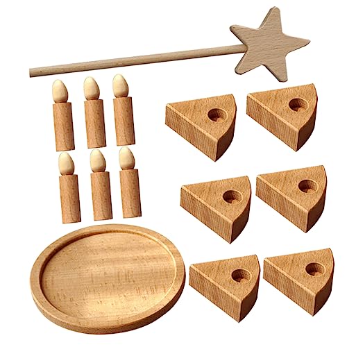 BESTonZON 1 Satz Feenkuchenkorb Essen Kuchen Obst gefälschter Kuchen küchenspielzeug für Kitchen Toys for Party-Requisite Tu so, als würdest du Kuchen Holz von BESTonZON