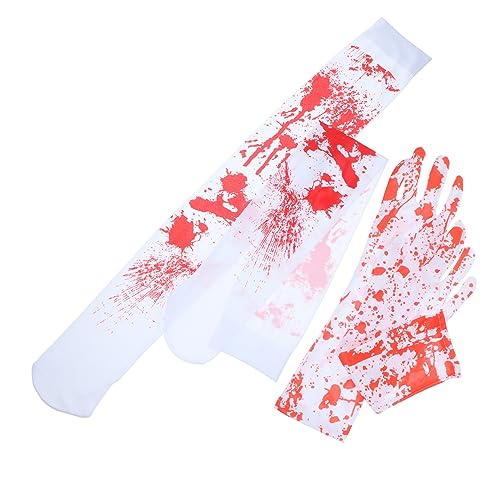 BESTonZON 1 Satz Halloween-Requisiten Halloween-Accessoires Halloween-kostüm Für Skelett-Handschuhe Handschuhe Halloween Schädel Socken Halloween-socken Halloween-strümpfe Polyester von BESTonZON